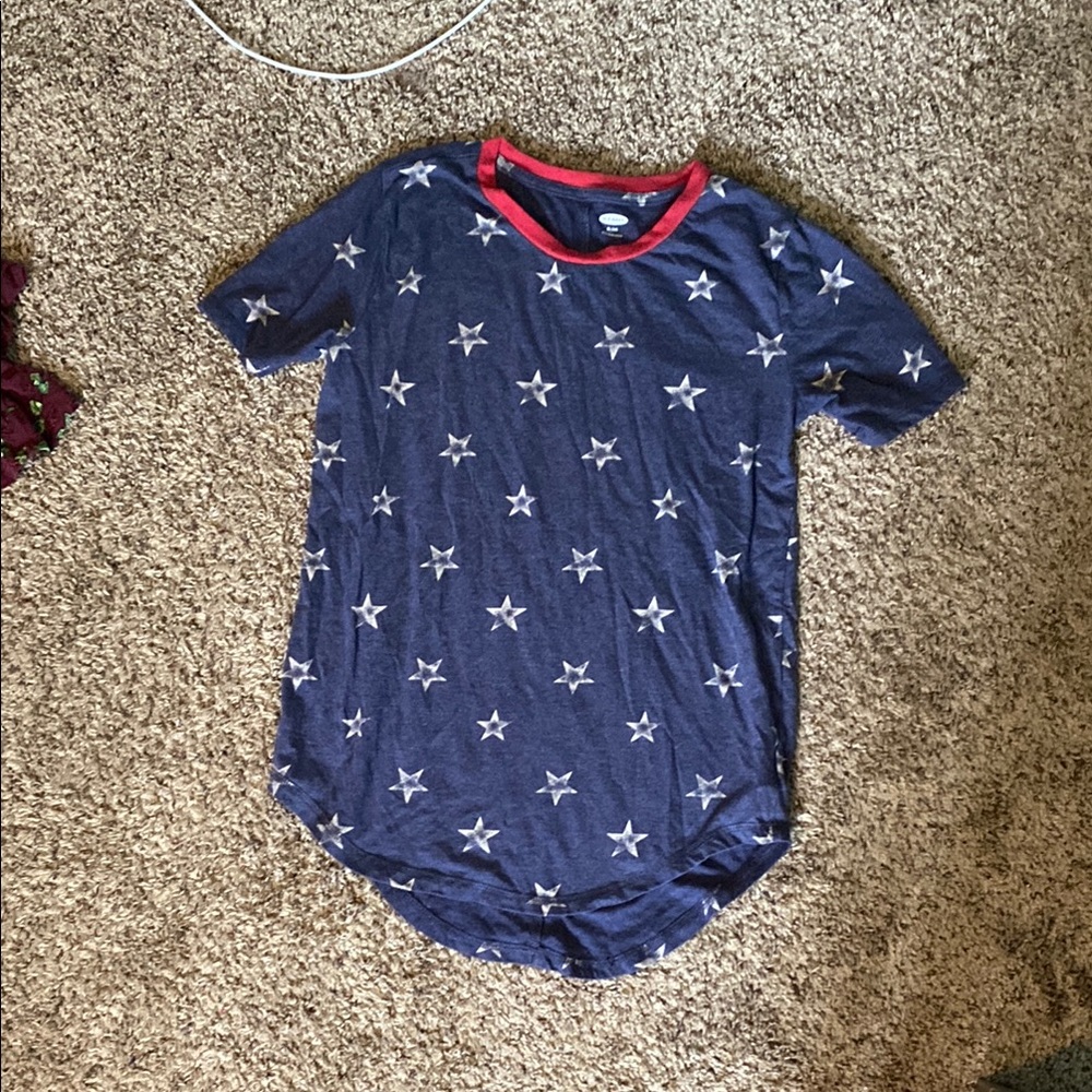 Old Navy Navy Star Tee with Red Trim